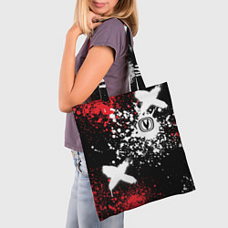 Сумка-шопер Логотип Чанган на фоне брызг красок, цвет: 3D-принт — фото 2
