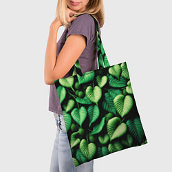 Сумка-шопер Зеленые листья и мох, цвет: 3D-принт — фото 2