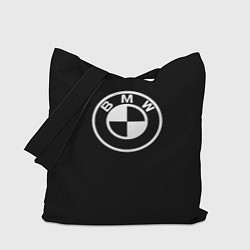 Сумка-шопер BMW белое лого, цвет: 3D-принт