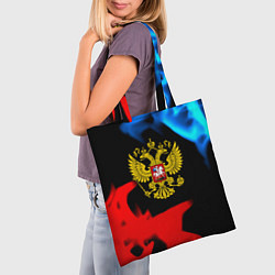 Сумка-шопер Россия герб огненый стиль, цвет: 3D-принт — фото 2