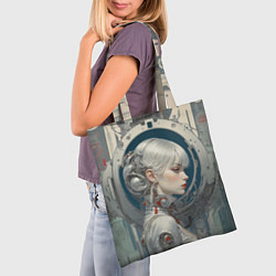 Сумка-шопер Платиновая девушка-андроид, цвет: 3D-принт — фото 2