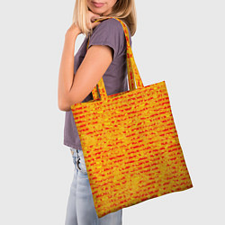 Сумка-шопер Яркий красно-жёлтый абстарктный полосатый, цвет: 3D-принт — фото 2