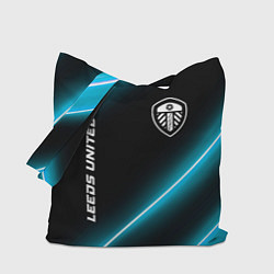 Сумка-шопер Leeds United неоновые лампы, цвет: 3D-принт