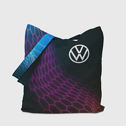 Сумка-шопер Volkswagen neon hexagon, цвет: 3D-принт