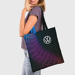 Сумка-шопер Volkswagen neon hexagon, цвет: 3D-принт — фото 2