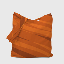 Сумка-шопер Тёмный оранжевый полосами, цвет: 3D-принт