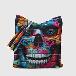 Сумка-шопер Crazy color skull - graffiti, цвет: 3D-принт