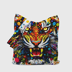 Сумка-шопер Орнаментальный тигр - нейросеть, цвет: 3D-принт