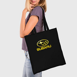 Сумка-шопер Subaru logo yellow, цвет: 3D-принт — фото 2