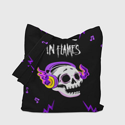 Сумка-шопер In Flames неоновый череп, цвет: 3D-принт