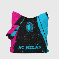 Сумка-шопер AC Milan - neon gradient по-центру, цвет: 3D-принт