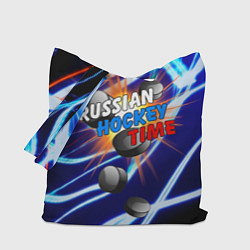 Сумка-шопер Время русского хоккея, цвет: 3D-принт