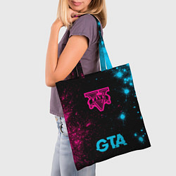 Сумка-шопер GTA - neon gradient по-центру, цвет: 3D-принт — фото 2