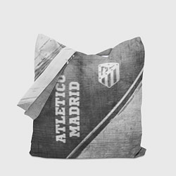 Сумка-шопер Atletico Madrid - grey gradient вертикально, цвет: 3D-принт