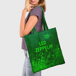 Сумка-шопер Led Zeppelin - green gradient посередине, цвет: 3D-принт — фото 2