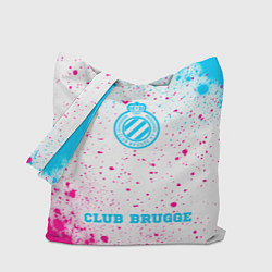 Сумка-шопер Club Brugge neon gradient style по-центру, цвет: 3D-принт