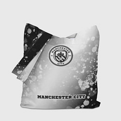 Сумка-шопер Manchester City sport на светлом фоне по-центру, цвет: 3D-принт