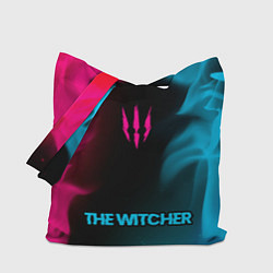 Сумка-шопер The Witcher - neon gradient по-центру, цвет: 3D-принт