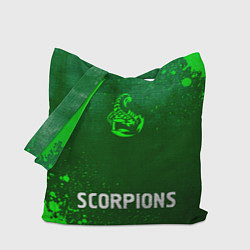Сумка-шопер Scorpions - green gradient по-центру, цвет: 3D-принт