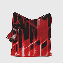 Сумка-шоппер Abstract red stripes on a black background