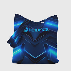 Сумка-шопер Deadlock logo и синий неон, цвет: 3D-принт