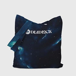 Сумка-шопер Deadlock logo синие молнии, цвет: 3D-принт