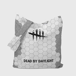 Сумка-шопер Dead by Daylight glitch на светлом фоне по-центру, цвет: 3D-принт