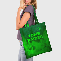 Сумка-шопер Tomb Raider - green gradient посередине, цвет: 3D-принт — фото 2