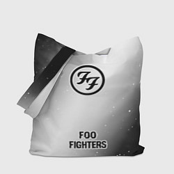 Сумка-шопер Foo Fighters glitch на светлом фоне по-центру, цвет: 3D-принт