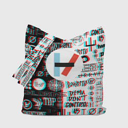 Сумка-шоппер Twenty one pilots glitch pattern