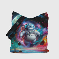 Сумка-шопер Astronaut Totoro in neon space - ai art fantasy, цвет: 3D-принт