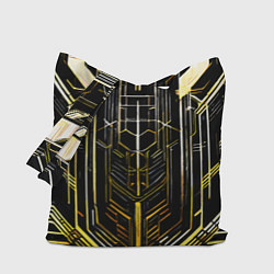 Сумка-шоппер Gold lines on a black background