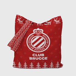 Сумка-шопер Новогодний Club Brugge с оленями, цвет: 3D-принт