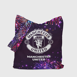 Сумка-шопер Праздничный Manchester United, цвет: 3D-принт