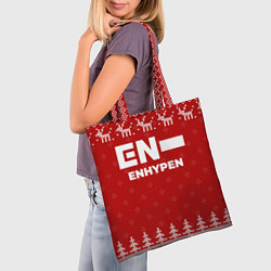 Сумка-шопер Новогодний Enhypen с оленями, цвет: 3D-принт — фото 2