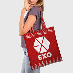 Сумка-шопер Новогодний Exo с оленями, цвет: 3D-принт — фото 2
