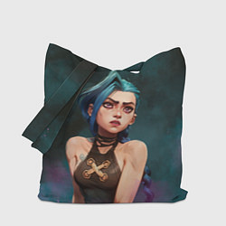 Сумка-шопер Джинкс голубой дым, цвет: 3D-принт