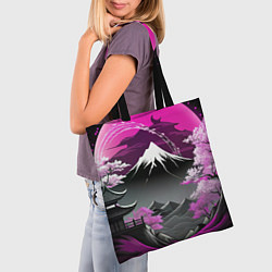 Сумка-шопер Япония природа в коллаже, цвет: 3D-принт — фото 2