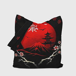 Сумка-шопер Japan red black nature, цвет: 3D-принт