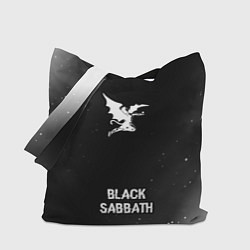 Сумка-шопер Black Sabbath glitch на темном фоне по-центру, цвет: 3D-принт