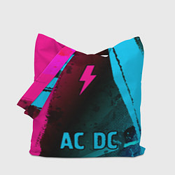 Сумка-шопер AC DC - neon gradient по-центру, цвет: 3D-принт