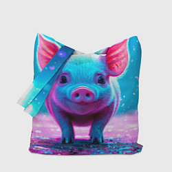 Сумка-шопер Свинка в розовом свете, цвет: 3D-принт