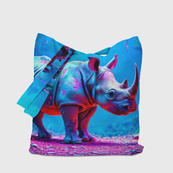 Сумка-шопер Носорог в сказачном лесу, цвет: 3D-принт