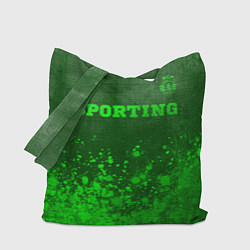 Сумка-шопер Sporting - green gradient посередине, цвет: 3D-принт