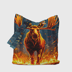 Сумка-шопер Лось в огне, цвет: 3D-принт