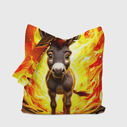 Сумка-шопер Ослик в огне, цвет: 3D-принт