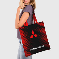 Сумка-шопер Mitsubishi - red gradient по-центру, цвет: 3D-принт — фото 2