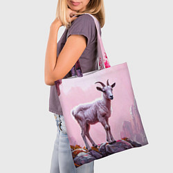 Сумка-шопер Козлик в розовом свете, цвет: 3D-принт — фото 2