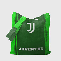 Сумка-шопер Juventus - green gradient по-центру, цвет: 3D-принт