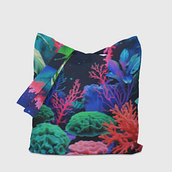 Сумка-шопер Подводный мир с кораллами, цвет: 3D-принт